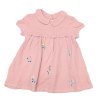 NX763: Girls Flower Embroidery Lined Dress (NB-3 Years)